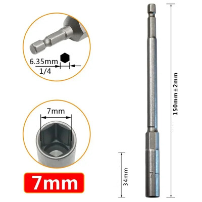 1 ks objímka 150 mm šesťhranný kľúč na vrtáky s adaptérom 5,5-19 mm pre elektrický kľúč, predlžovacia objímka, manuálne náradie na opravu auta