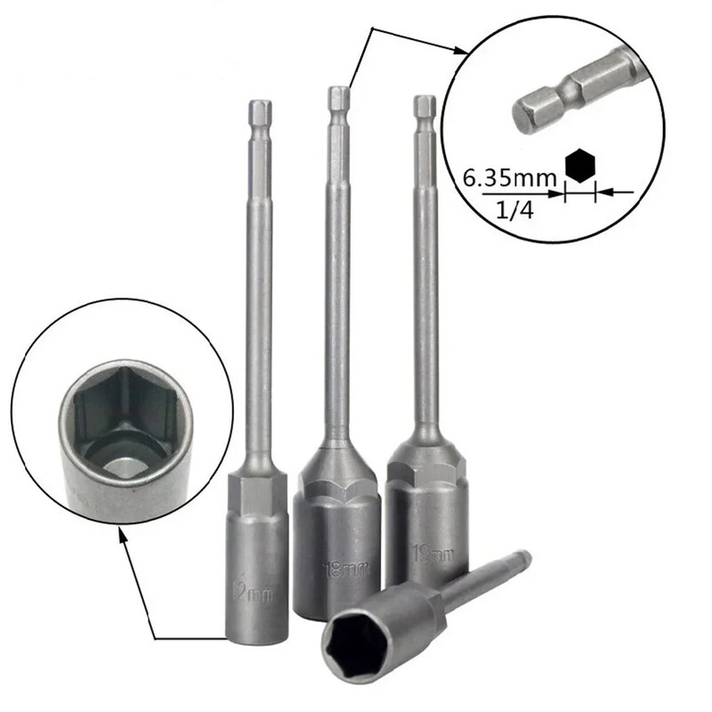 1 ks objímka 150 mm šesťhranný kľúč na vrtáky s adaptérom 5,5-19 mm pre elektrický kľúč, predlžovacia objímka, manuálne náradie na opravu auta