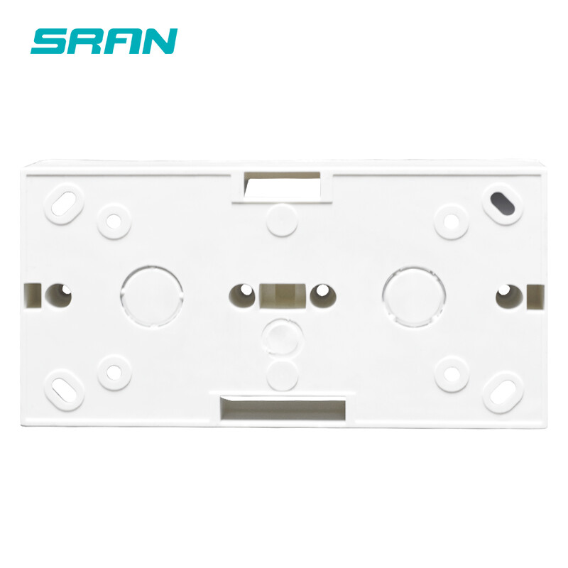 SRAN išorinė montavimo dėžutė 172 mm * 86 mm * 33 mm, skirta 86 tipo dvigubiems jungikliams arba lizdams, tinka bet kokiai sienos paviršiaus padėčiai
