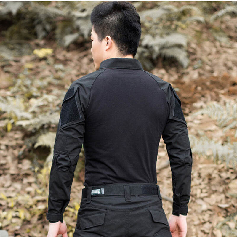 Kültéri taktikai túrapólók férfi harci terepszínű hosszú ujjú vadászat képzés Hegymászó ing Pamut sportruházat