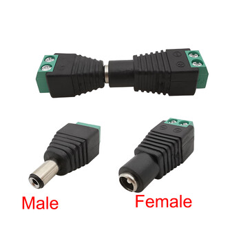 5/10Pcs 5,5 x 2,1mm 5,5 x 2,5mm DC Power Male Female Plug Connector Adapter for 3528 5050 LED Strip Light Camera