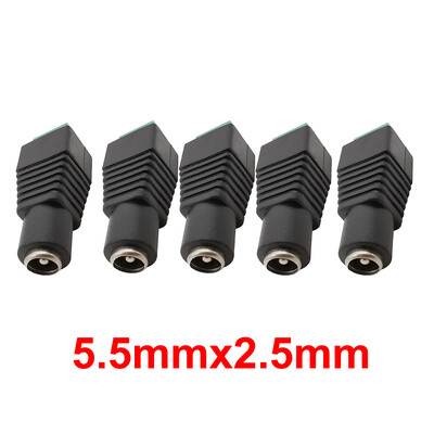 5/10 ks 5,5 x 2,1 mm 5,5 x 2,5 mm DC napájací konektor samec/samica jack adaptér pre 3528 5050 LED pásik svetla kamera