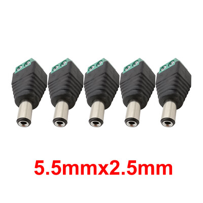 5/10 ks 5,5 x 2,1 mm 5,5 x 2,5 mm DC napájací konektor samec/samica jack adaptér pre 3528 5050 LED pásik svetla kamera
