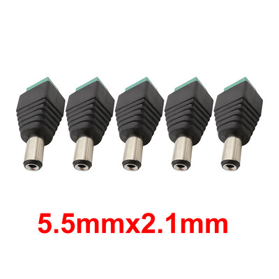 5/10 ks 5,5 x 2,1 mm 5,5 x 2,5 mm DC napájací konektor samec/samica jack adaptér pre 3528 5050 LED pásik svetla kamera