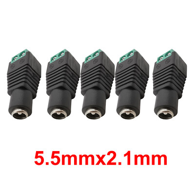 5/10 ks 5,5 x 2,1 mm 5,5 x 2,5 mm DC napájací konektor samec/samica jack adaptér pre 3528 5050 LED pásik svetla kamera