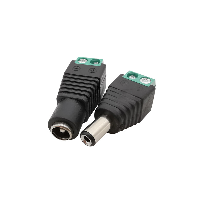 5/10 ks 5,5 x 2,1 mm 5,5 x 2,5 mm DC napájací konektor samec/samica jack adaptér pre 3528 5050 LED pásik svetla kamera