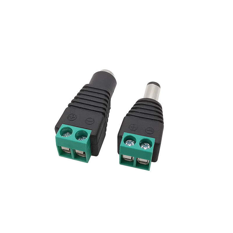5/10 ks 5,5 x 2,1 mm 5,5 x 2,5 mm DC napájací konektor samec/samica jack adaptér pre 3528 5050 LED pásik svetla kamera