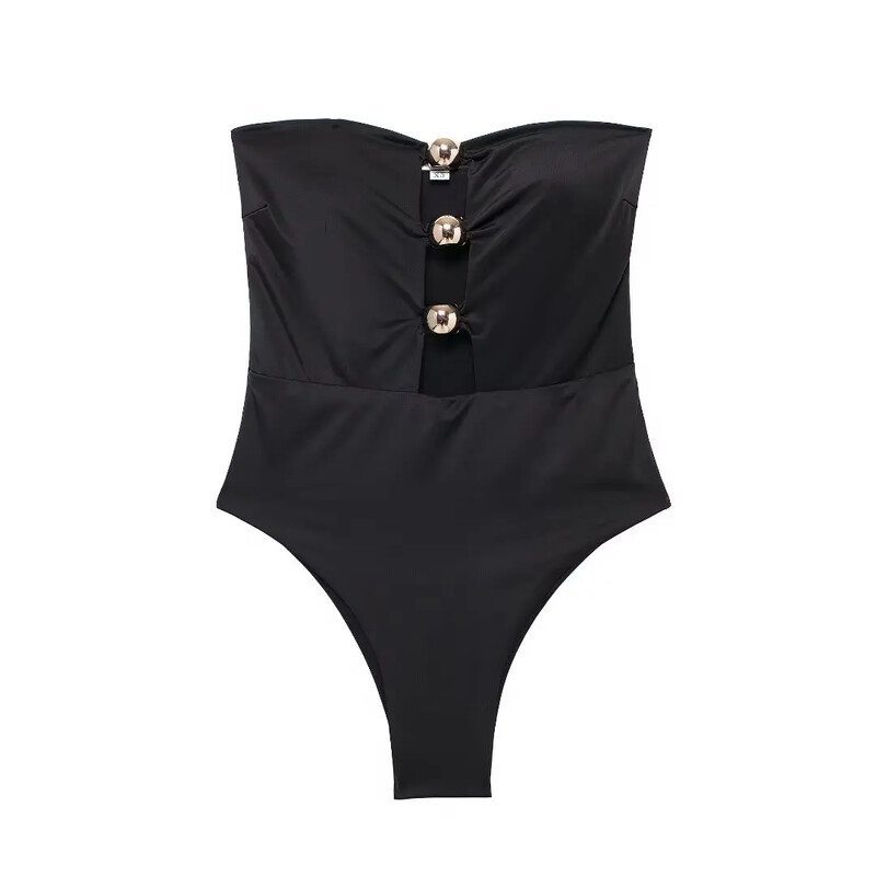 TRAF Letné dámske jednodielne ležérne módne bez rukávov s jedným výstrihom, zavinovacie plavky, sexy elegantný štíhly korzetový štýl, body