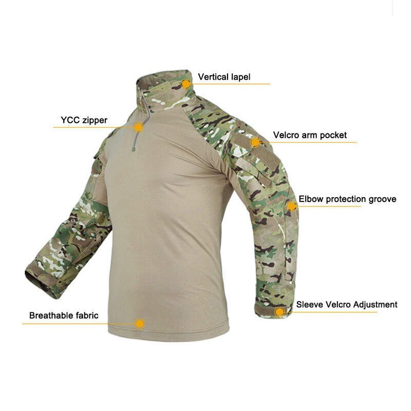Pánske bojové maskovacie tričká s dlhým rukávom, outdoorové taktické turistické, poľovnícke, lezecké tričko, bavlnené športové oblečenie