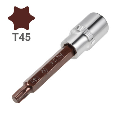 1 ks 1/2-palcový pohonný bit Torx S2 oceľ T25 T30 T35 T45 dĺžka 100 mm používaný pri domácich prácach a ručnej výrobe v domácnosti.