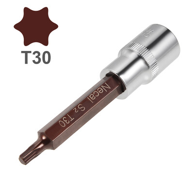 1 ks 1/2-palcový pohonný bit Torx S2 oceľ T25 T30 T35 T45 dĺžka 100 mm používaný pri domácich prácach a ručnej výrobe v domácnosti.
