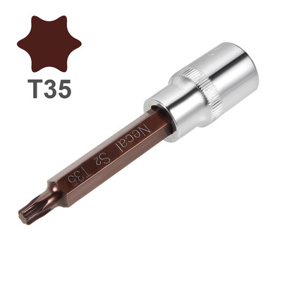 1 ks 1/2-palcový pohonný bit Torx S2 oceľ T25 T30 T35 T45 dĺžka 100 mm používaný pri domácich prácach a ručnej výrobe v domácnosti.