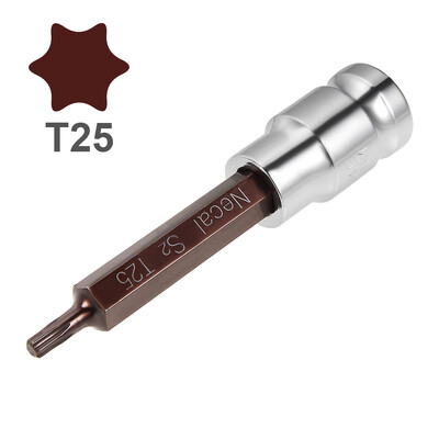 1 ks 1/2-palcový pohonný bit Torx S2 oceľ T25 T30 T35 T45 dĺžka 100 mm používaný pri domácich prácach a ručnej výrobe v domácnosti.