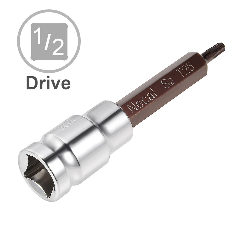 1 ks 1/2-palcový pohonný bit Torx S2 oceľ T25 T30 T35 T45 dĺžka 100 mm používaný pri domácich prácach a ručnej výrobe v domácnosti.