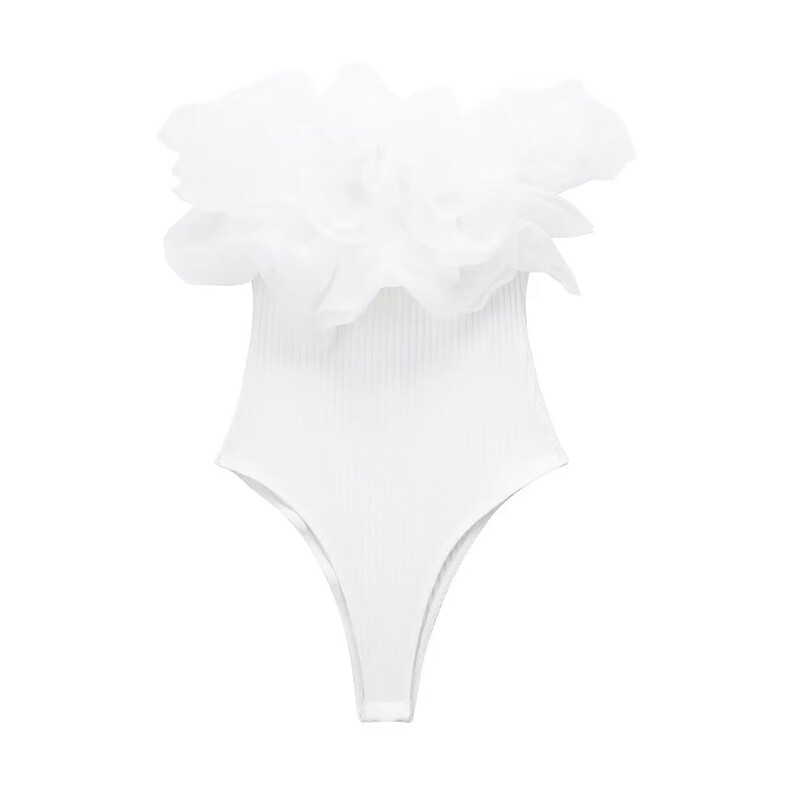 UETEEY sieviešu modes ar organzas volāniem, ribām, trikotāžas bodīšiem, vintage taisnu kakla izgriezumu, pleciem, sieviešu rotaļu tērpi Mujer