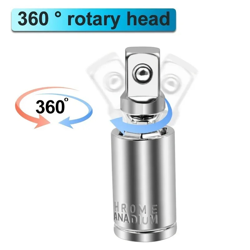 Universālā savienojuma grozāmās ligzdas adaptera kvadrātveida U veida piedziņas pārveidotājs 1/4 3/8 1/2 galva hroma vanādija tērauda automašīnu remonta rīks