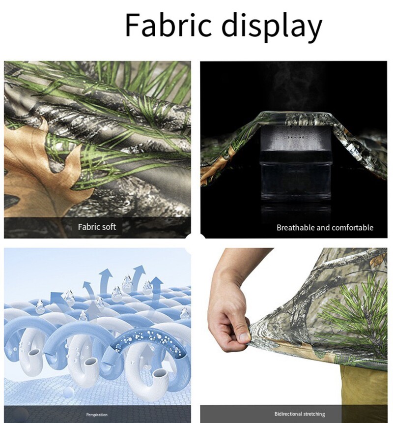 Medžioklės marškinėliai Vyriški 3D Bionic Camo Tree Kvėpuojantys drabužiai Tactical Dažasvydžio pagrindo sluoksnis Medžioklės reikmenys