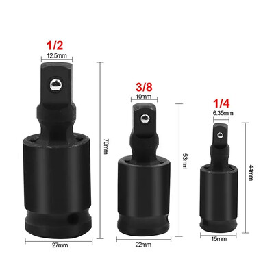 Κούνια για 1/2 Tool Adapter Impact Socket Knuckle 360 1/4 1/4 ανασυρόμενη πνευματική περιστρεφόμενη άρθρωση ίντσα αερόκλειδο 3/8 μοιρών