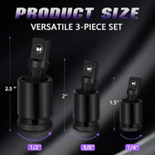 Vrhunski komplet okretnih udarnih nasadnih nasadnih nasadnica za 360 stupnjeva rotirajućih fleksibilnih okretnih navlaka Set zračnih okretnih navlaka