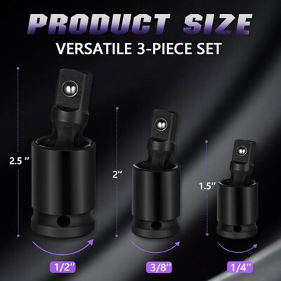 Ultimate Swivel Impact Socket Set Περιστρεφόμενο 360 μοιρών Ευέλικτο Σετ περιστρεφόμενου μανικιού Air Swivel Sleeve Adapter