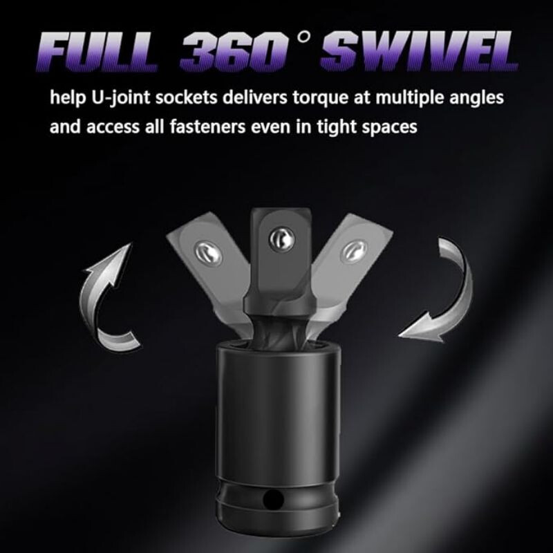 Vrhunski komplet okretnih udarnih nasadnih nasadnih nasadnica za 360 stupnjeva rotirajućih fleksibilnih okretnih navlaka Set zračnih okretnih navlaka