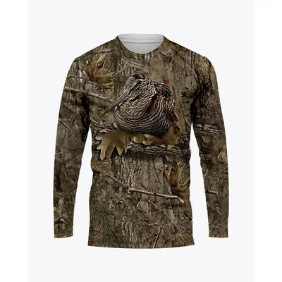 Camouflage Wild Hunting Animal Graphic tricouri 3D imprimate 3D streetwear bărbați și femei Tricou îmbrăcăminte Tricou cu mânecă lungă cu gâtul O