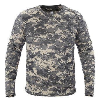 Ανδρικό μπλουζάκι Tactical Camouflage με μακρυμάνικο μπλουζάκι για υπαίθριες δραστηριότητες Quick Dry Hiking Military Tactical T-shirts για άνοιξη & φθινόπωρο για κάμπινγκ