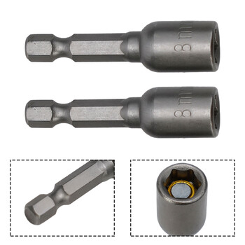 2Pcs Socket Magnetic Paut Screwdriver 1/4 Hex Drill Bit Adapter 8mm 10mm 13mm For Power Drills Drivers Socket Kit