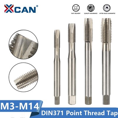 XCAN DIN371 Metric Skrūves krāns M3/M4/M5/M6/M8/M10/M12/M4 Mašīnas krāns ar pastiprinātu kāta vītnes krānu urbi