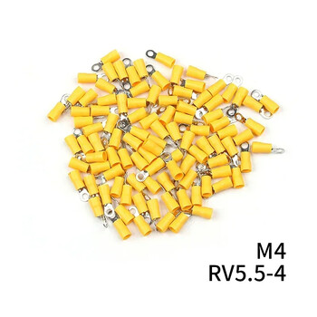 100/50/10Pcs Yellow RV5.5 M4-M8 Ring Crimp Terminal Insolated Electrical Cable Wire Connector 12-10AWG