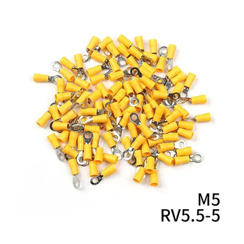 100/50/10Pcs Yellow RV5.5 M4-M8 Ring Crimp Terminal Insolated Electrical Cable Wire Connector 12-10AWG