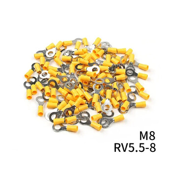 100/50/10Pcs Yellow RV5.5 M4-M8 Ring Crimp Terminal Insolated Electrical Cable Wire Connector 12-10AWG