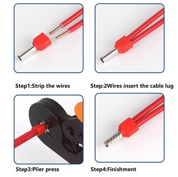 100PCS Dual Wires TE Series Insolated Ferrules Cable Og Crimp CopperTerminal Electrical block End Connector Cord 2x0,5mm²~16mm²