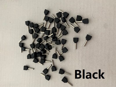 100 ks dvojitých vodičov, izolovaných dutiniek, káblových očiek, krimpovacích medených koncoviek, elektrických koncoviek, 2x0,5 mm²~16 mm²