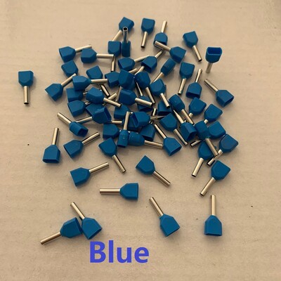 100 ks dvojitých vodičov, izolovaných dutiniek, káblových očiek, krimpovacích medených koncoviek, elektrických koncoviek, 2x0,5 mm²~16 mm²