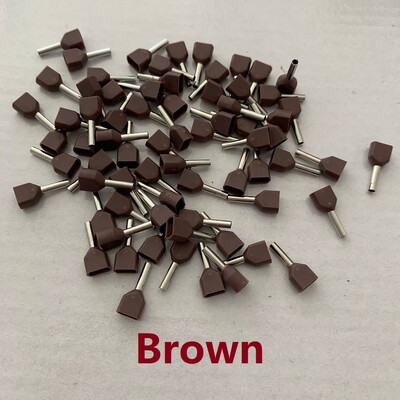 100 ks dvojitých vodičov, izolovaných dutiniek, káblových očiek, krimpovacích medených koncoviek, elektrických koncoviek, 2x0,5 mm²~16 mm²