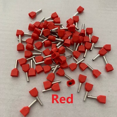 100 ks dvojitých vodičov, izolovaných dutiniek, káblových očiek, krimpovacích medených koncoviek, elektrických koncoviek, 2x0,5 mm²~16 mm²