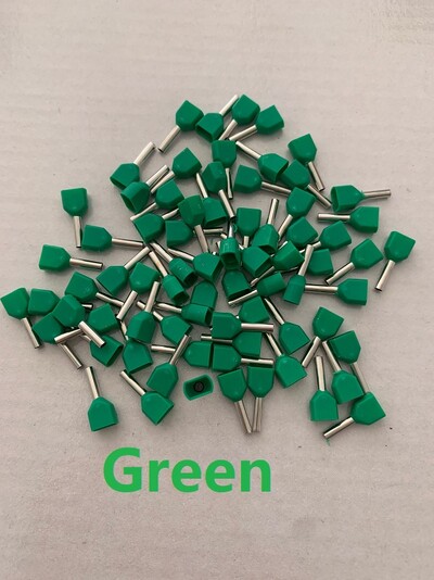 100 ks dvojitých vodičov, izolovaných dutiniek, káblových očiek, krimpovacích medených koncoviek, elektrických koncoviek, 2x0,5 mm²~16 mm²