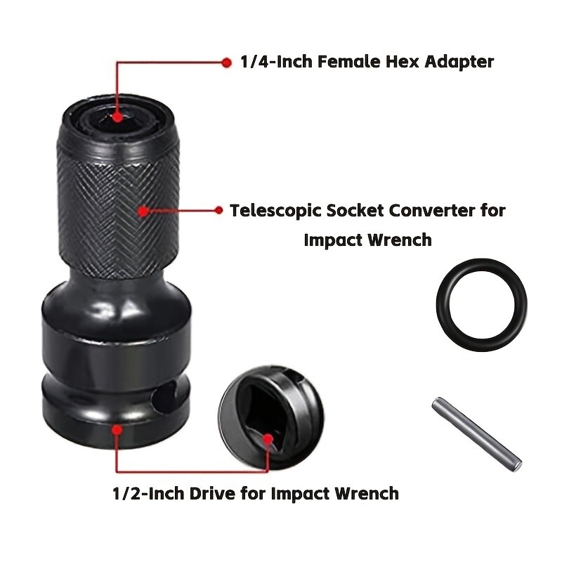 1 gab kvadrātveida piedziņas ligzdas, 1/2 collas kvadrātveida līdz 1/4 collas sešstūra sprūdrata ligzdas uzgriežņu atslēgas adaptera uzgriežņu atslēga, sieviešu skrūvgrieža urbis