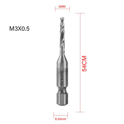 Hotselling με επίστρωση τιτανίου εξάγωνο στέλεχος HSS βιδωτή σπείρωμα μετρικά τρυπάνια βρύσης Βιδωτή μηχανή Σύνθετη M3 M4 M5 M6 M8 M10 Εργαλεία χειρός