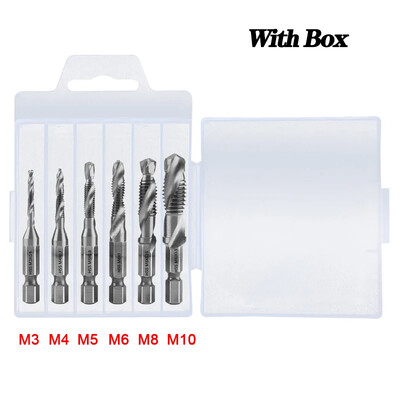 Hotselling με επίστρωση τιτανίου εξάγωνο στέλεχος HSS βιδωτή σπείρωμα μετρικά τρυπάνια βρύσης Βιδωτή μηχανή Σύνθετη M3 M4 M5 M6 M8 M10 Εργαλεία χειρός