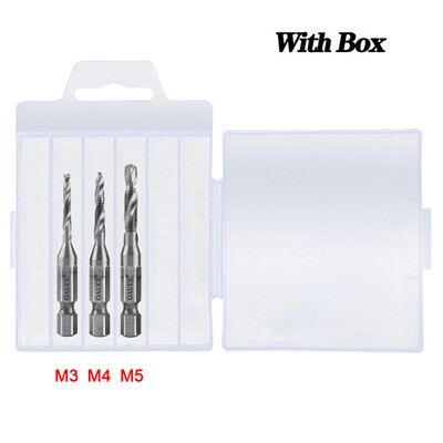 1/2/3/6 vnt. srieginis grąžtas šešiakampis kotas, padengtas titanu HSS sriegio antgalis, sraigtinis sraigtas, sujungtas sriegiu M3 M4 M5 M6 M8 M10 rankiniai įrankiai