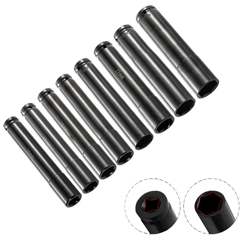 1 bucată 150 mm adâncime cheie hexagonală 1/2 "adaptor priză de antrenare cheie priză cheie electrică pentru unelte pneumatice cu aer