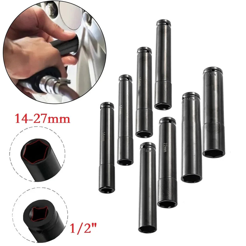 1 bucată 150 mm adâncime cheie hexagonală 1/2 "adaptor priză de antrenare cheie priză cheie electrică pentru unelte pneumatice cu aer