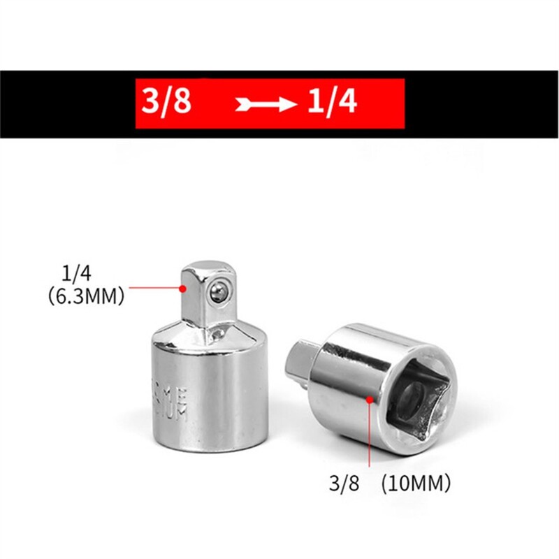 Adaptér rázových objímok 1/4" 3/8" 1/2" pohonná račňová objímka, adaptér s račňovým závitom, samica-samec, náradie na opravu