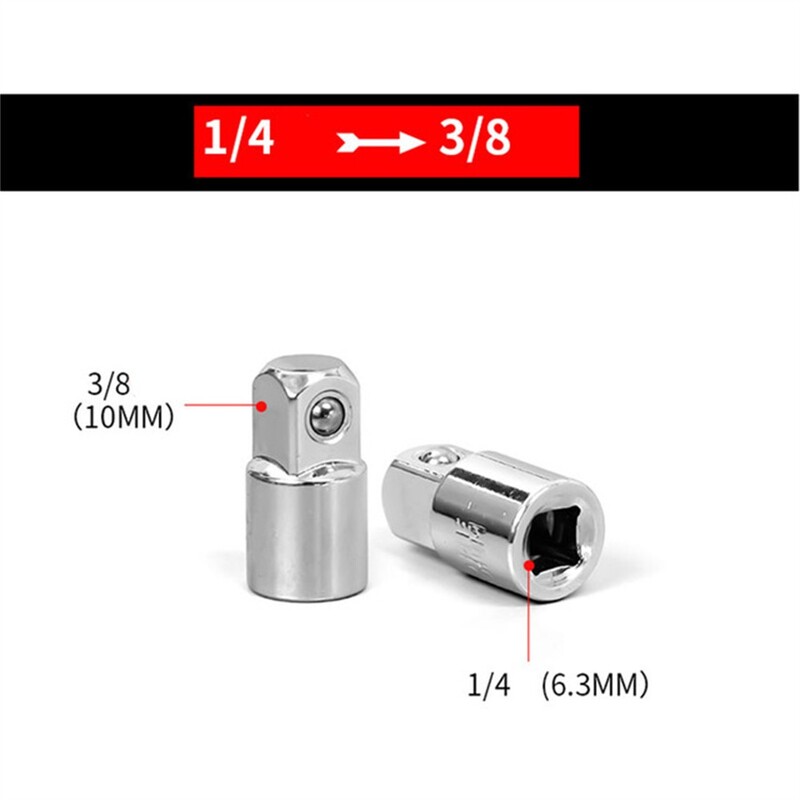 Adaptér rázových objímok 1/4" 3/8" 1/2" pohonná račňová objímka, adaptér s račňovým závitom, samica-samec, náradie na opravu
