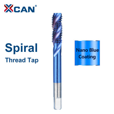 XCAN HSS robinet cu șurub din oțel acoperit cu titan, spiralat, filet metric, filet M2-M18, robinet pentru mașină, HSS6542, instrument de filetare, burghiu