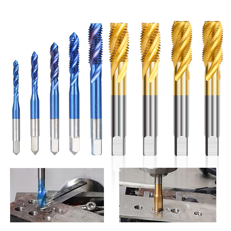 XCAN HSS robinet cu șurub din oțel acoperit cu titan, spiralat, filet metric, filet M2-M18, robinet pentru mașină, HSS6542, instrument de filetare, burghiu