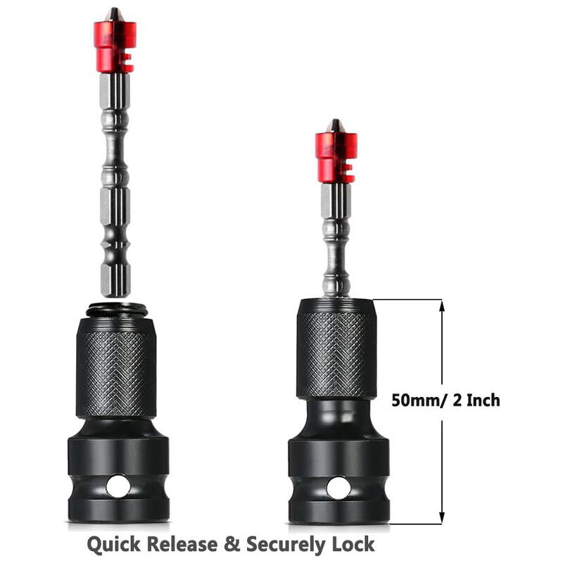 1 τμχ 1/4" Εξαγωνικό τρυπάνι τσοκ μετατροπής κιτ μετατροπής Impact Driver 1/2" Τετράγωνος προσαρμογέας γρήγορης αλλαγής μετατρέπει γαλλικό κλειδί αέρα