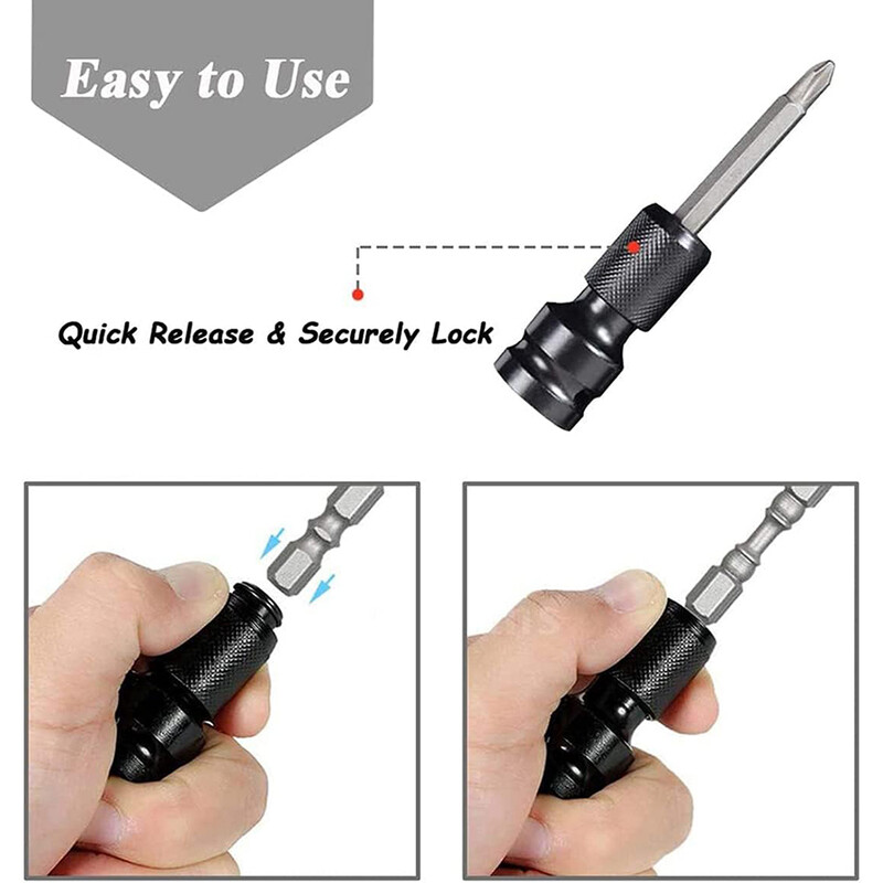 1 τμχ 1/4" Εξαγωνικό τρυπάνι τσοκ μετατροπής κιτ μετατροπής Impact Driver 1/2" Τετράγωνος προσαρμογέας γρήγορης αλλαγής μετατρέπει γαλλικό κλειδί αέρα